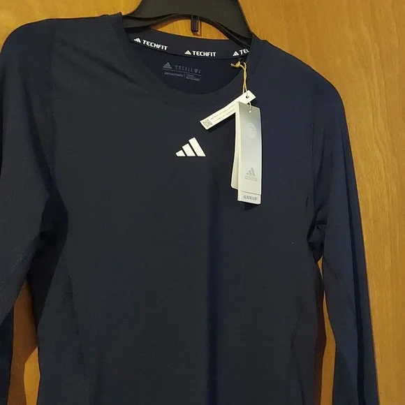 Adidas Men's Techfit Performance Long-Sleeve Training T-Shirt - Legend Ink - Picture 2 of 6